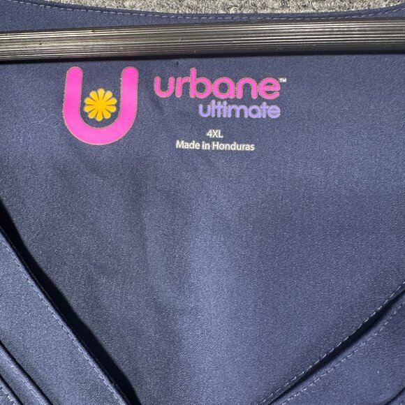 Urbane Ultimate Top Size 4XL Navy Blue Short Sleeve Pockets V Neck NEW - Picture 7 of 10